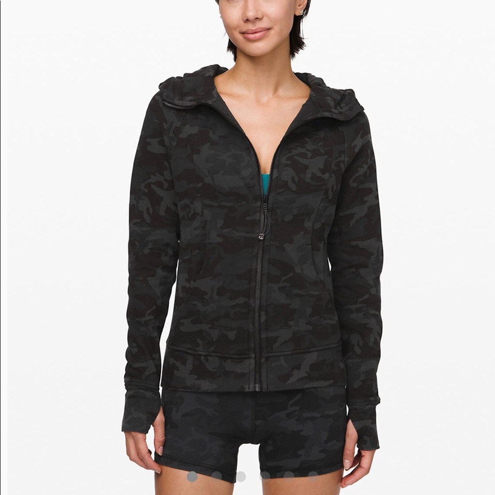 LuluLemon Black Camo Scuba Hoodie Size 4